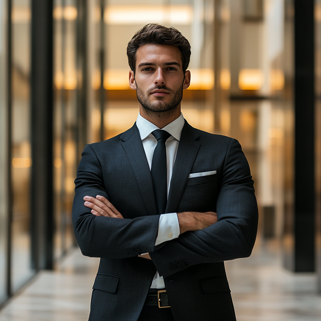 Professional man standing confidently